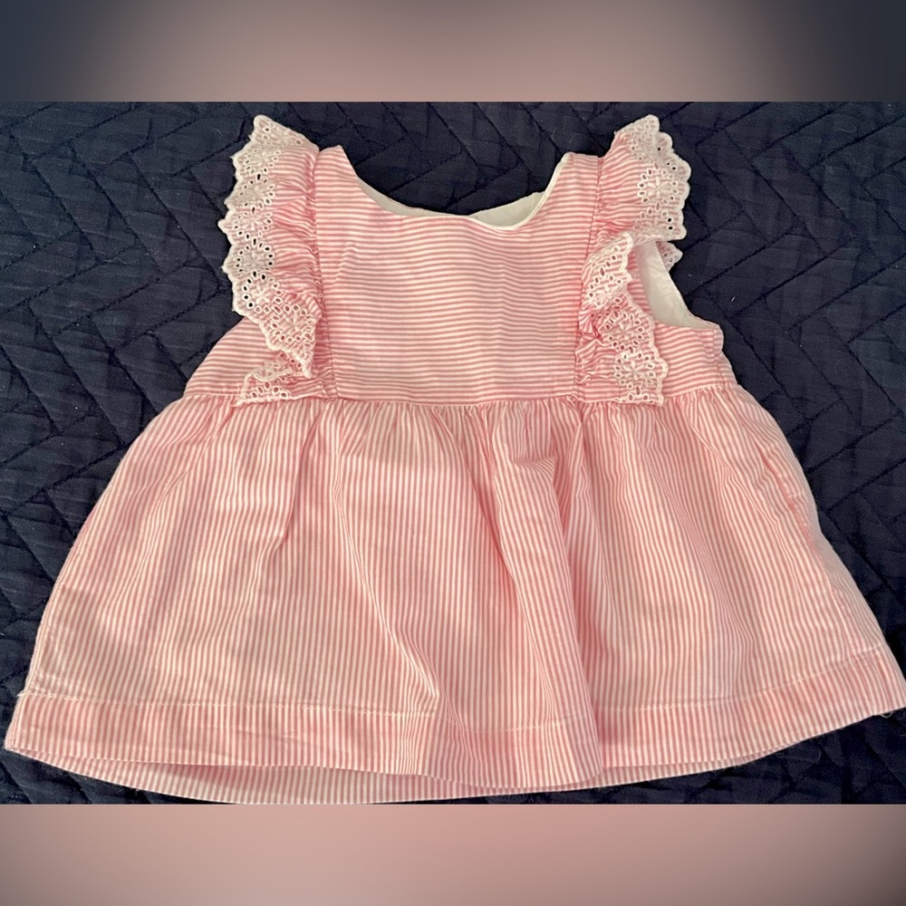 Baby Gap pink and white blouse, 18-24M